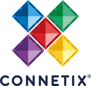 Connetix tiles in different colors in vertical