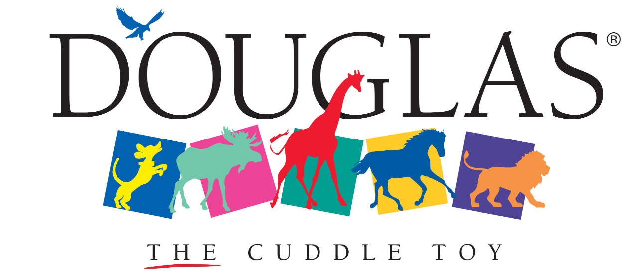 Douglas the cuddle toy logo with animals icon